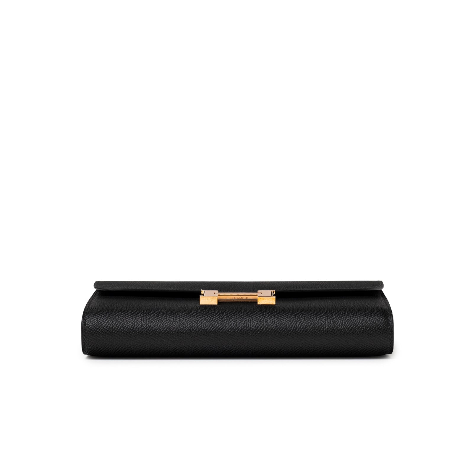 Hermès Constance To Go Wallet Black Epsom Rose Gold Hardware
