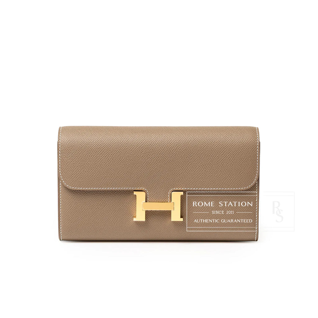 Hermès Constance To Go Wallet Etoupe Epsom Gold Hardware