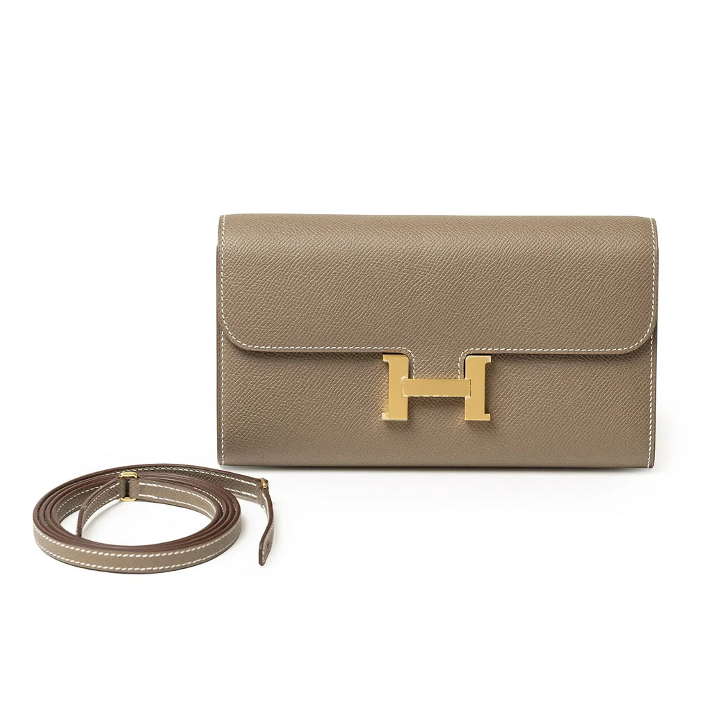 Hermès Constance To Go Wallet Etoupe Epsom Gold Hardware
