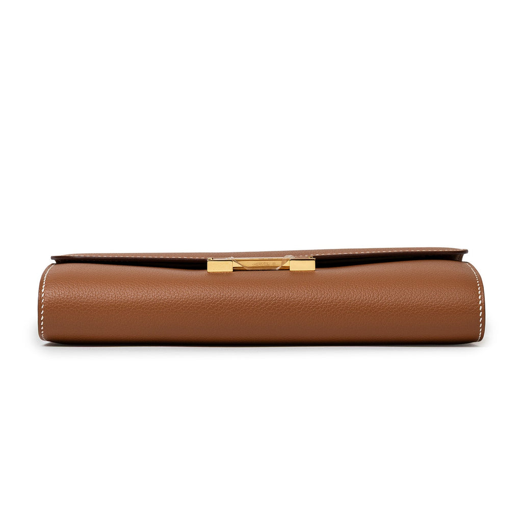 Hermès Constance To Go Wallet Gold Evercolor Gold Hardware