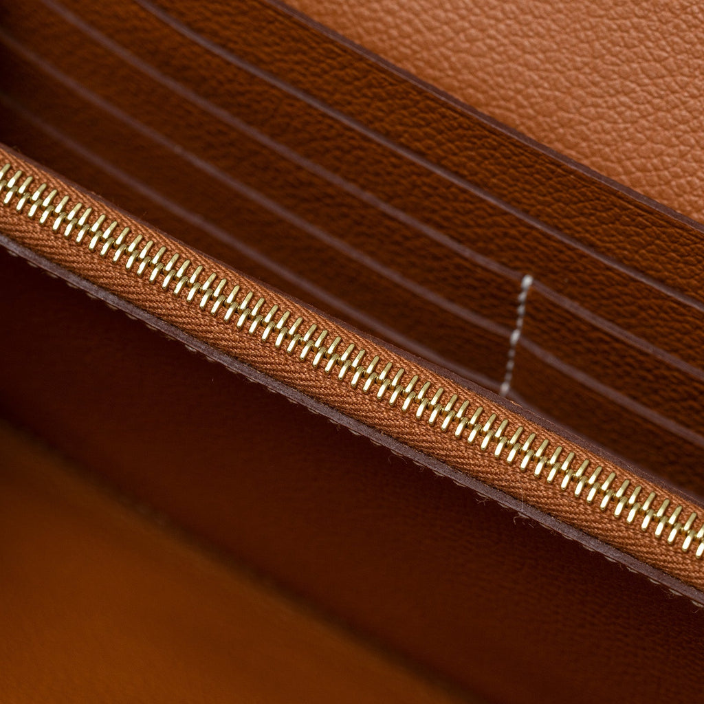 Hermès Constance To Go Wallet Gold Evercolor Gold Hardware