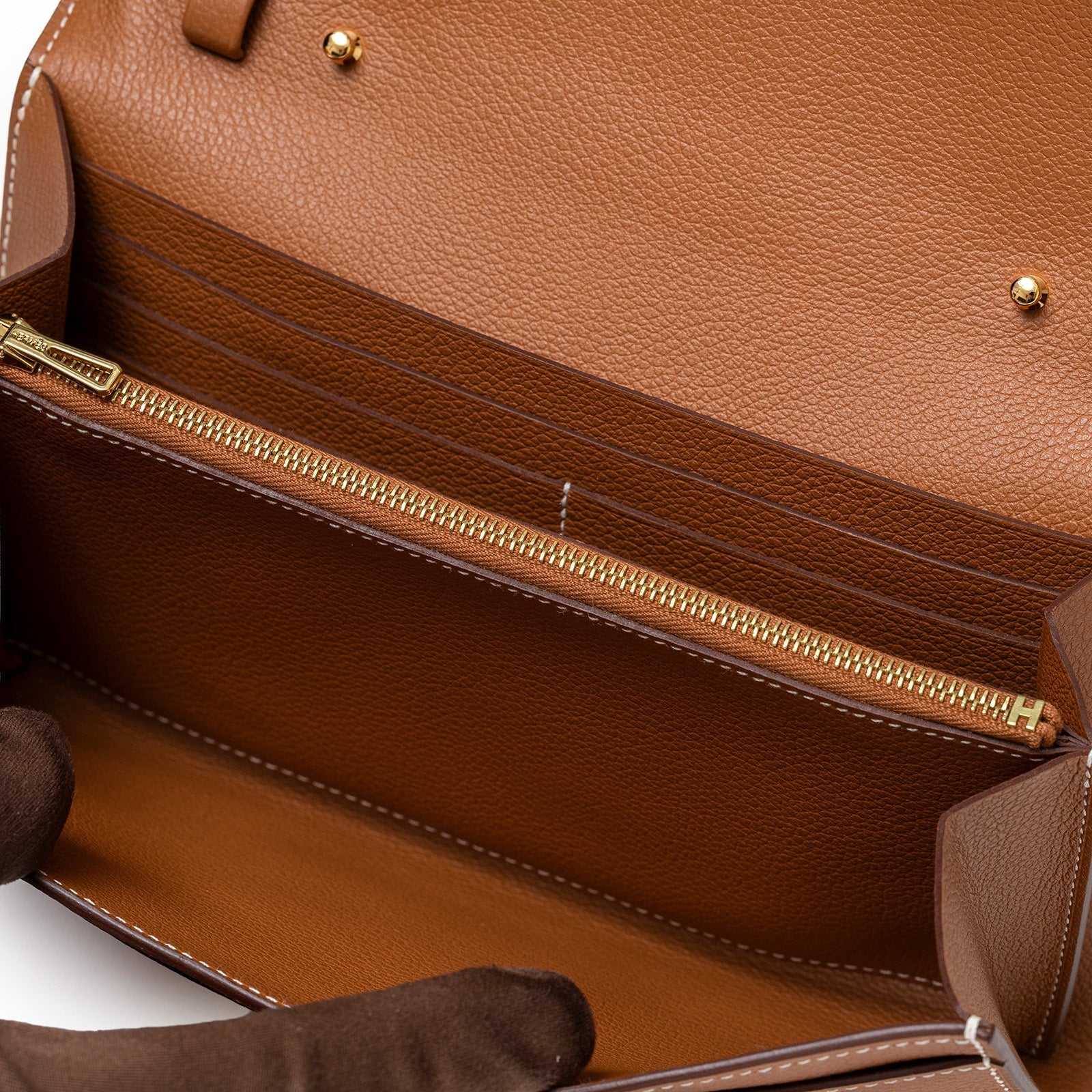 Hermès Constance To Go Wallet Gold Evercolor Gold Hardware