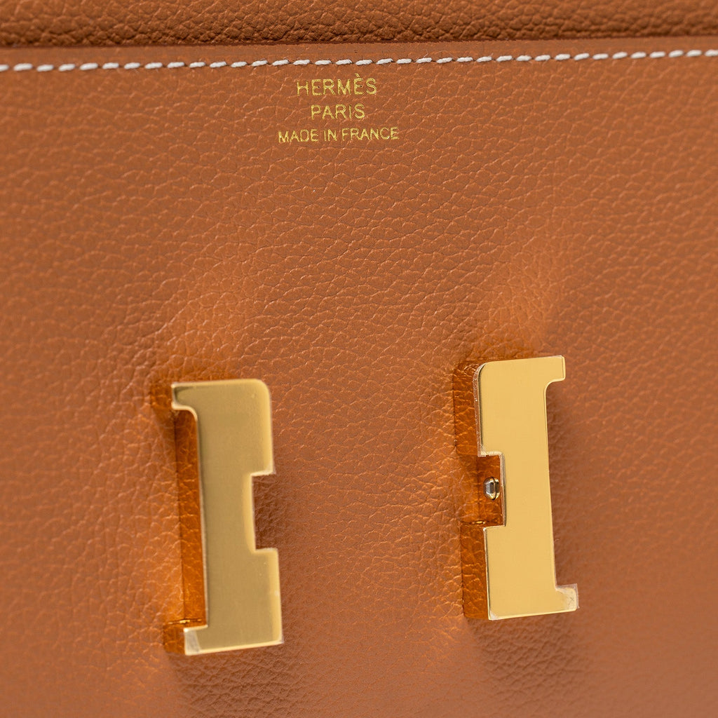 Hermès Constance To Go Wallet Gold Evercolor Gold Hardware