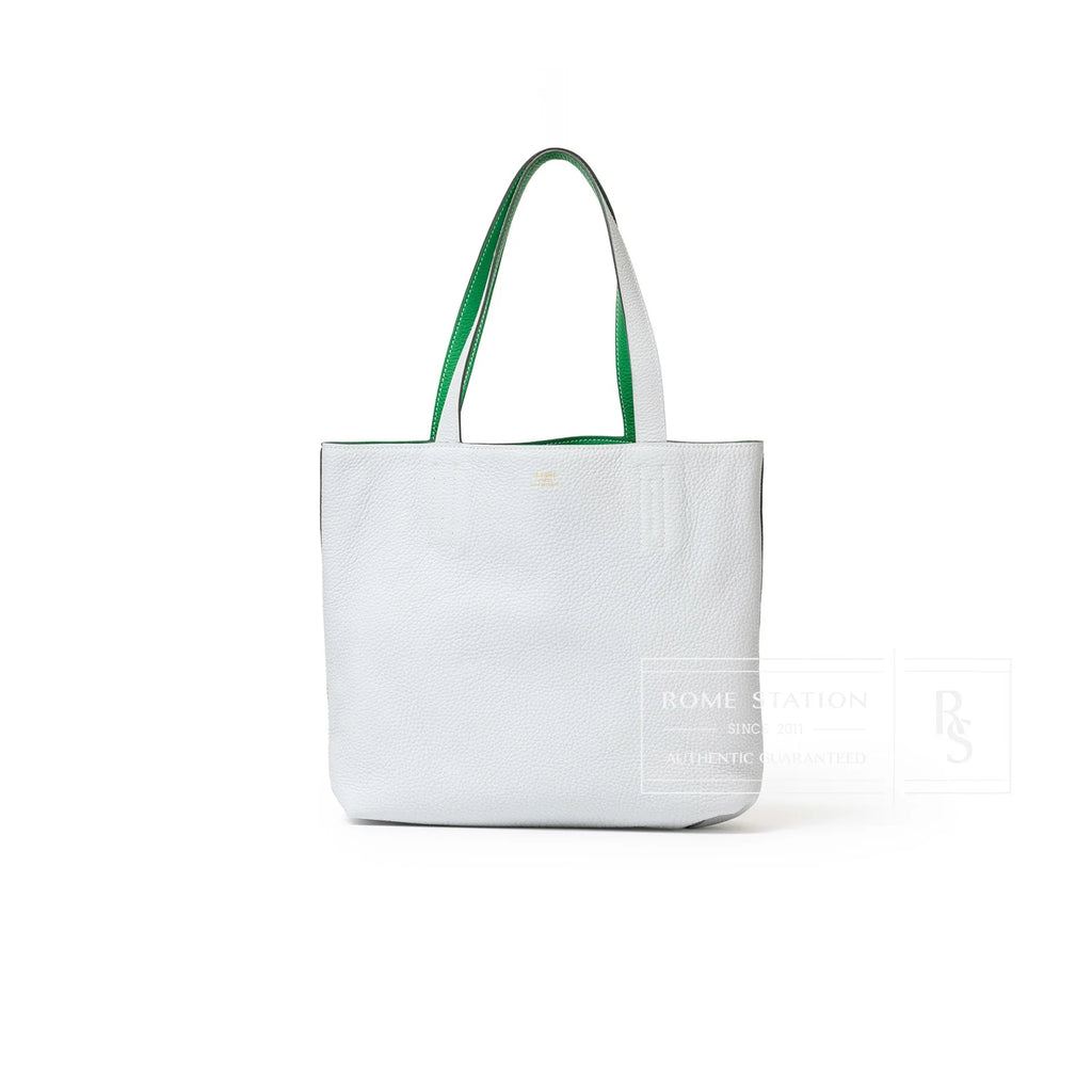 Hermès Double Sens 28 Blue/Vert Bicolor Clemence