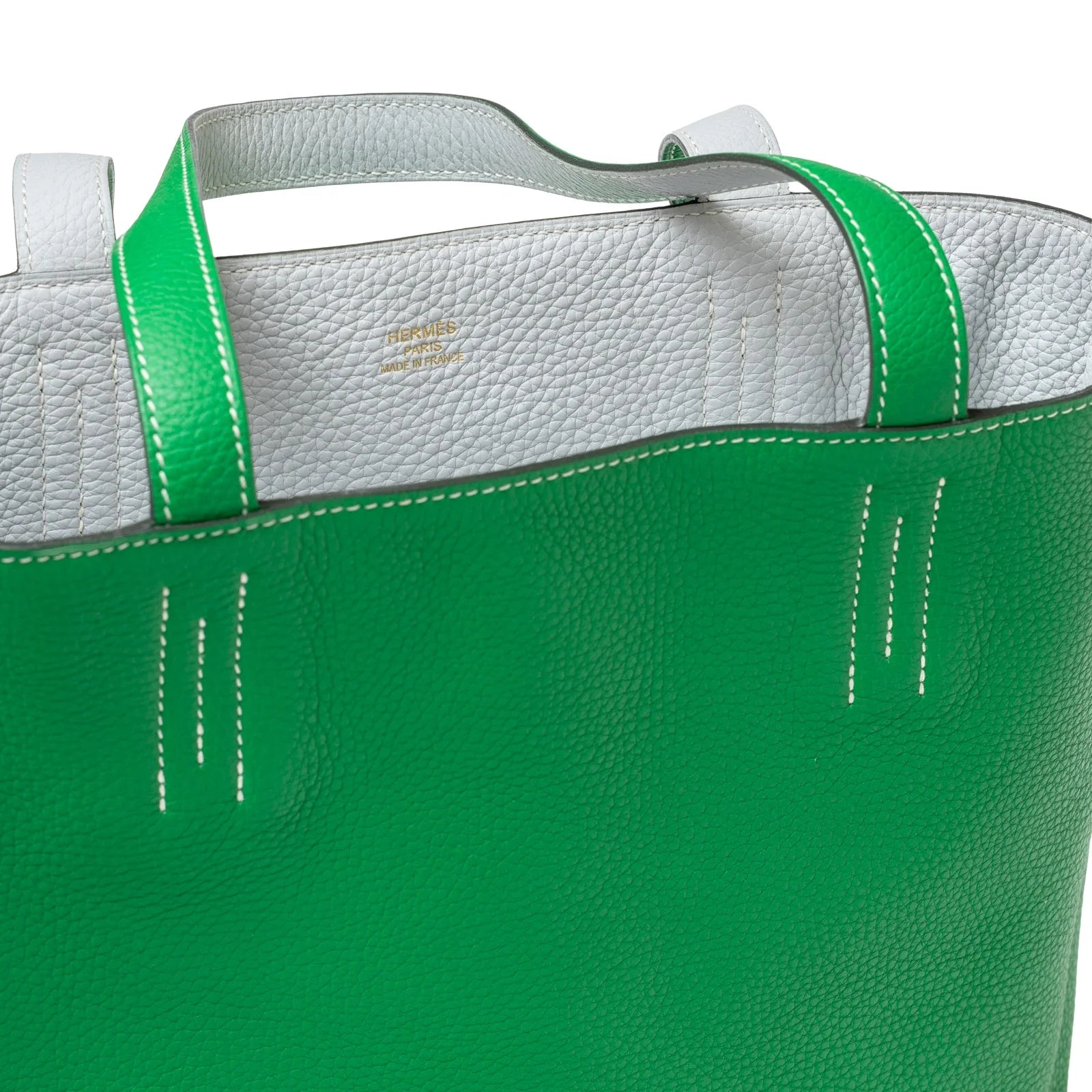 Hermès Double Sens 28 Blue/Vert Bicolor Clemence