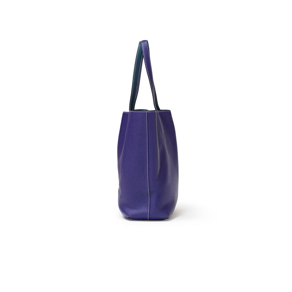Hermès Double Sens Reversible Bicolor Shoulder Bag Clemence Violet/Blue