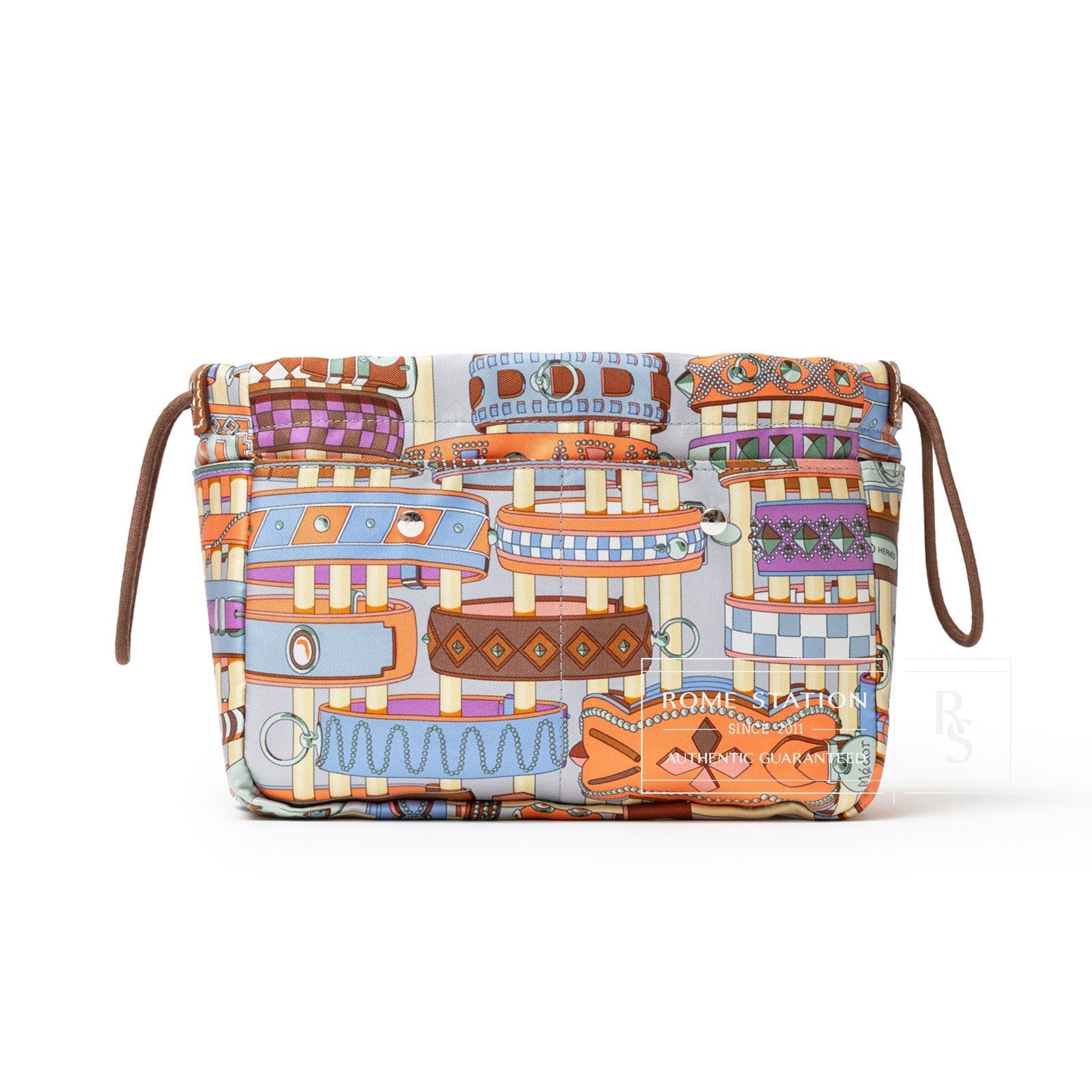 Hermès Fourbi 20 pouch Paprika/Rose pop/Fauve Nylon/Silk Barenia Palladium Hardware