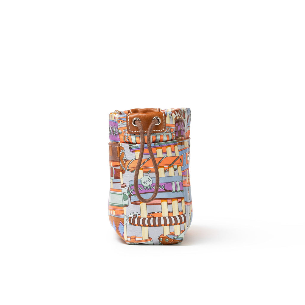 Hermès Fourbi 20 pouch Paprika/Rose pop/Fauve Nylon/Silk Barenia Palladium Hardware