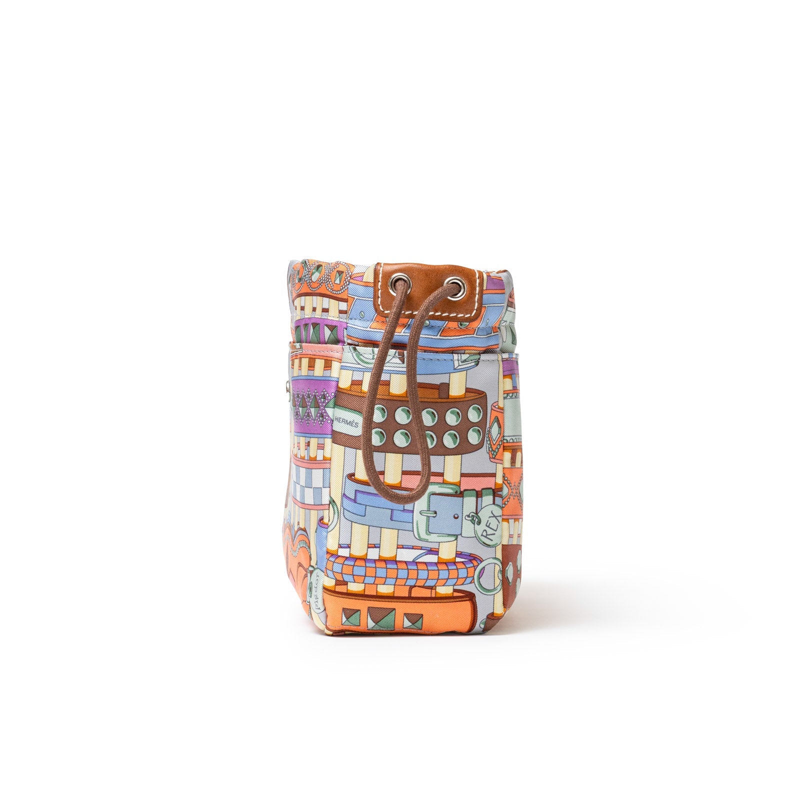 Hermès Fourbi 20 pouch Paprika/Rose pop/Fauve Nylon/Silk Barenia Palladium Hardware