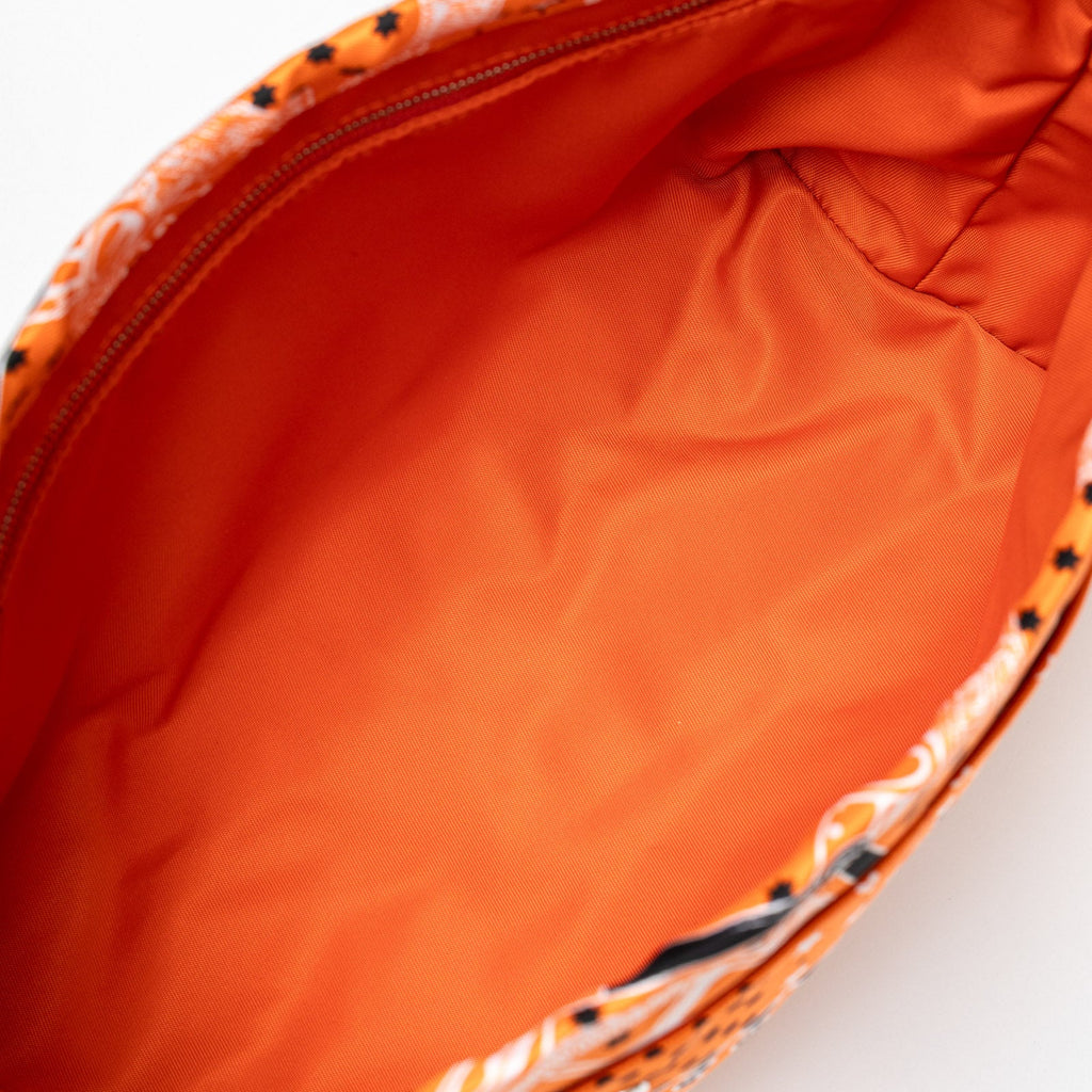 Hermès Fourbi 25 pouch Orange Nylon/Silk Barenia Palladium Hardware