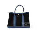 Hermès Garden Party 30 Tolie Black/Blue Brighton Palladium Hardware