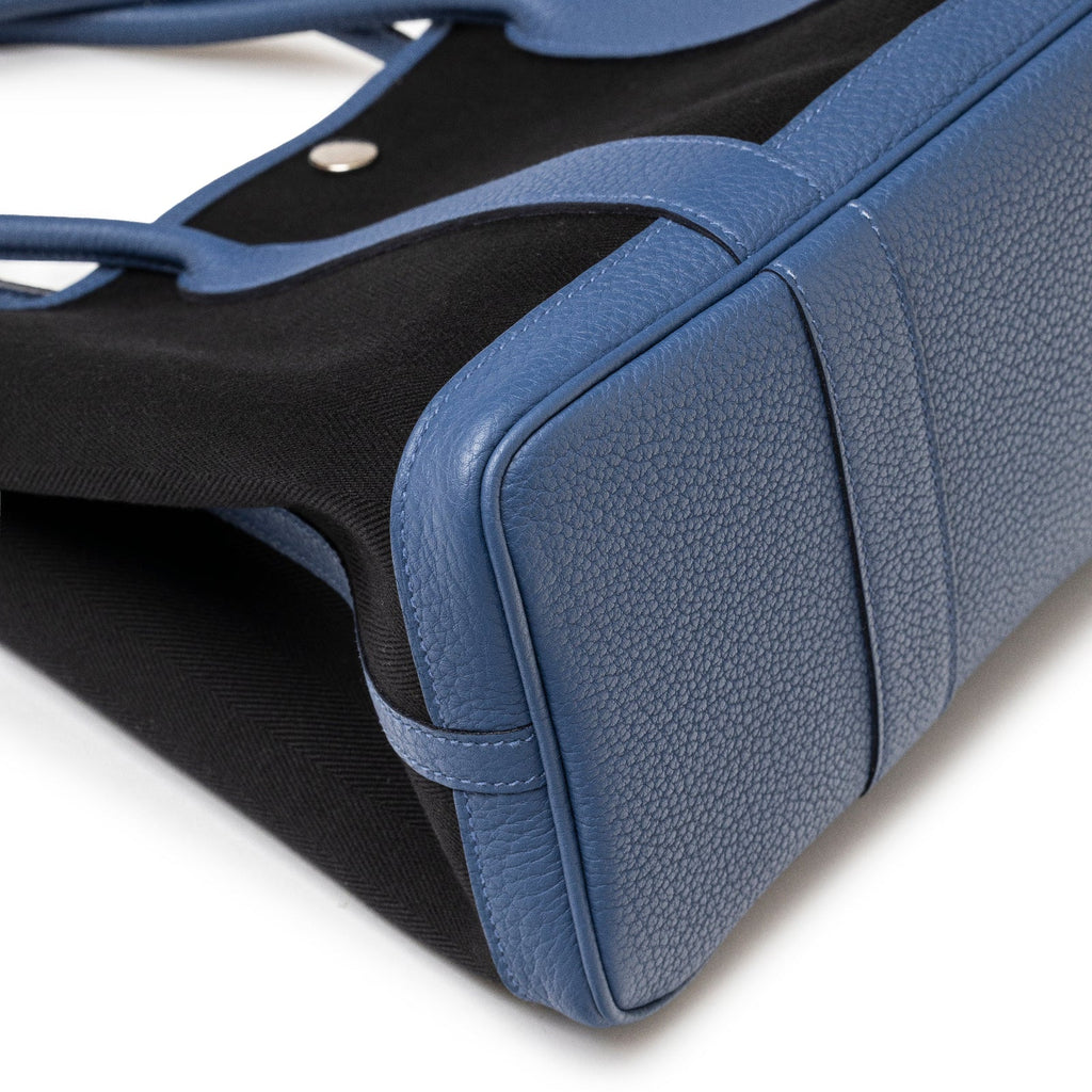 Hermès Garden Party 30 Tolie Black/Blue Brighton Palladium Hardware