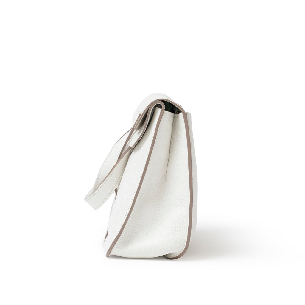 Hermès Halzan 31 White Clemence Palladium Hardware