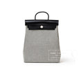 Hermès Herbag a Dos Backpack Ecru/Black Toile Palladium Hardware
