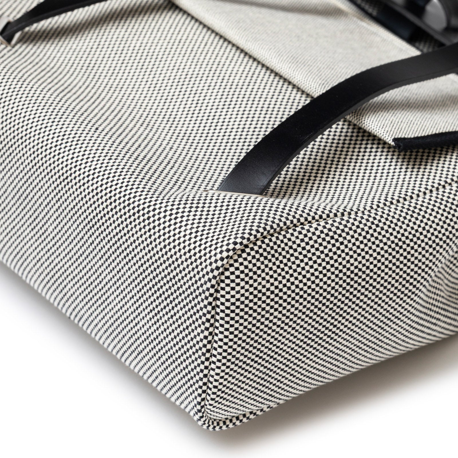 Hermès Herbag a Dos Backpack Ecru/Black Toile Palladium Hardware