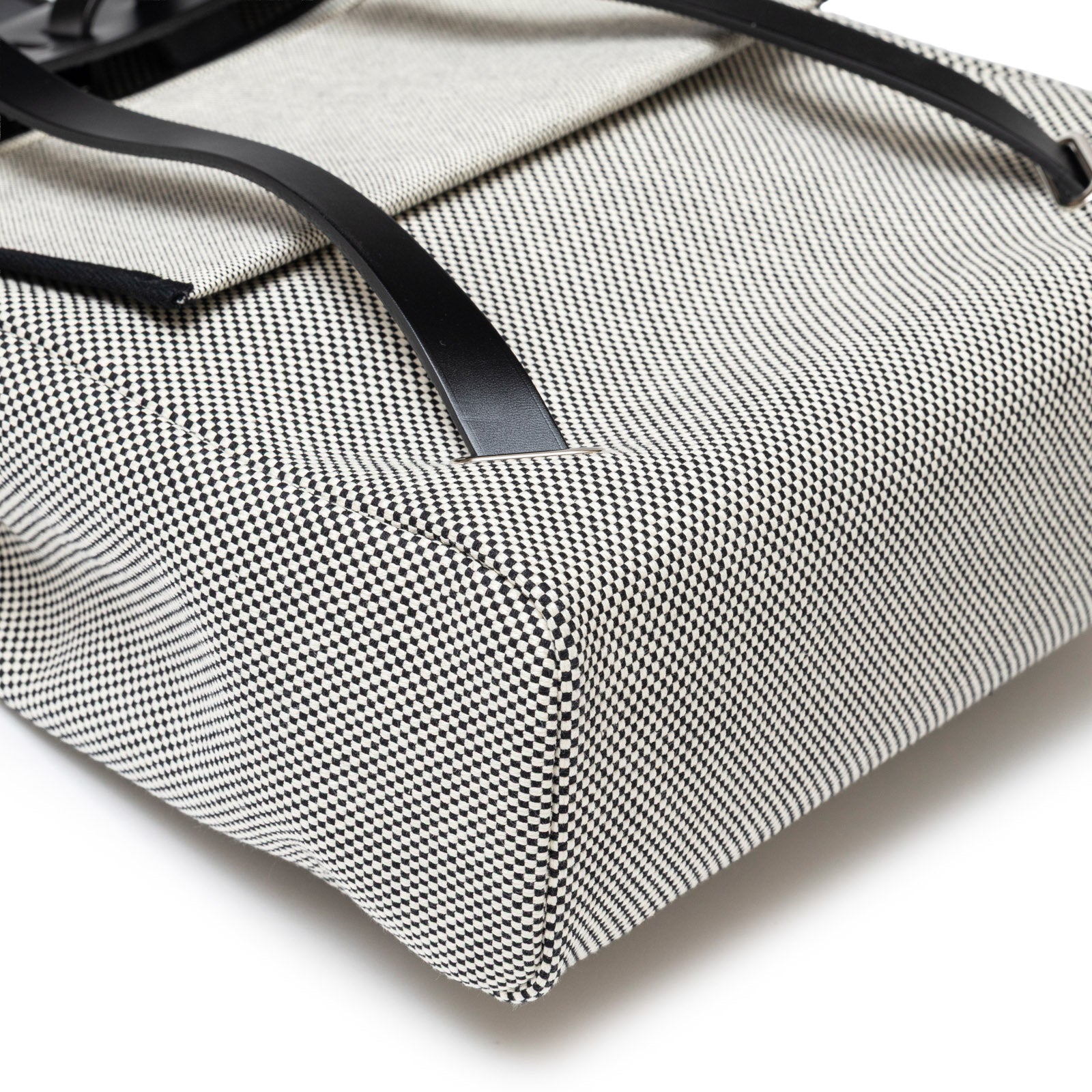 Hermès Herbag a Dos Backpack Ecru/Black Toile Palladium Hardware