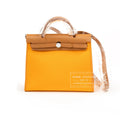 Hermès Herbag Zip 31 Jaune/Orange Natural Toile Palladium Hardware