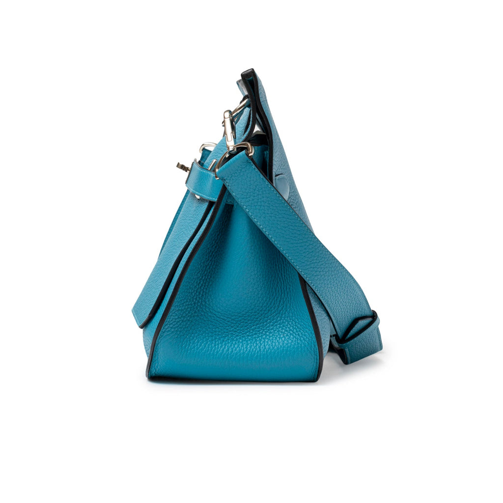 Hermès Jypsiere 31 Turquoise Clemence Palladium Hardware