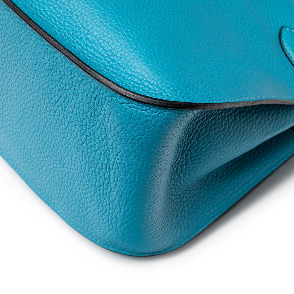 Hermès Jypsiere 31 Turquoise Clemence Palladium Hardware