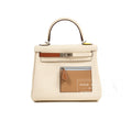 Hermès Kelly 25 Colormatic Nata/Cuivre/Lime/Mauve Sylvestre/Blue Brume Swift Palladium Hardware