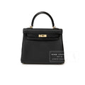 Hermès Kelly 25 Retourne Black Touch Togo/Lizard Permabrass Hardware