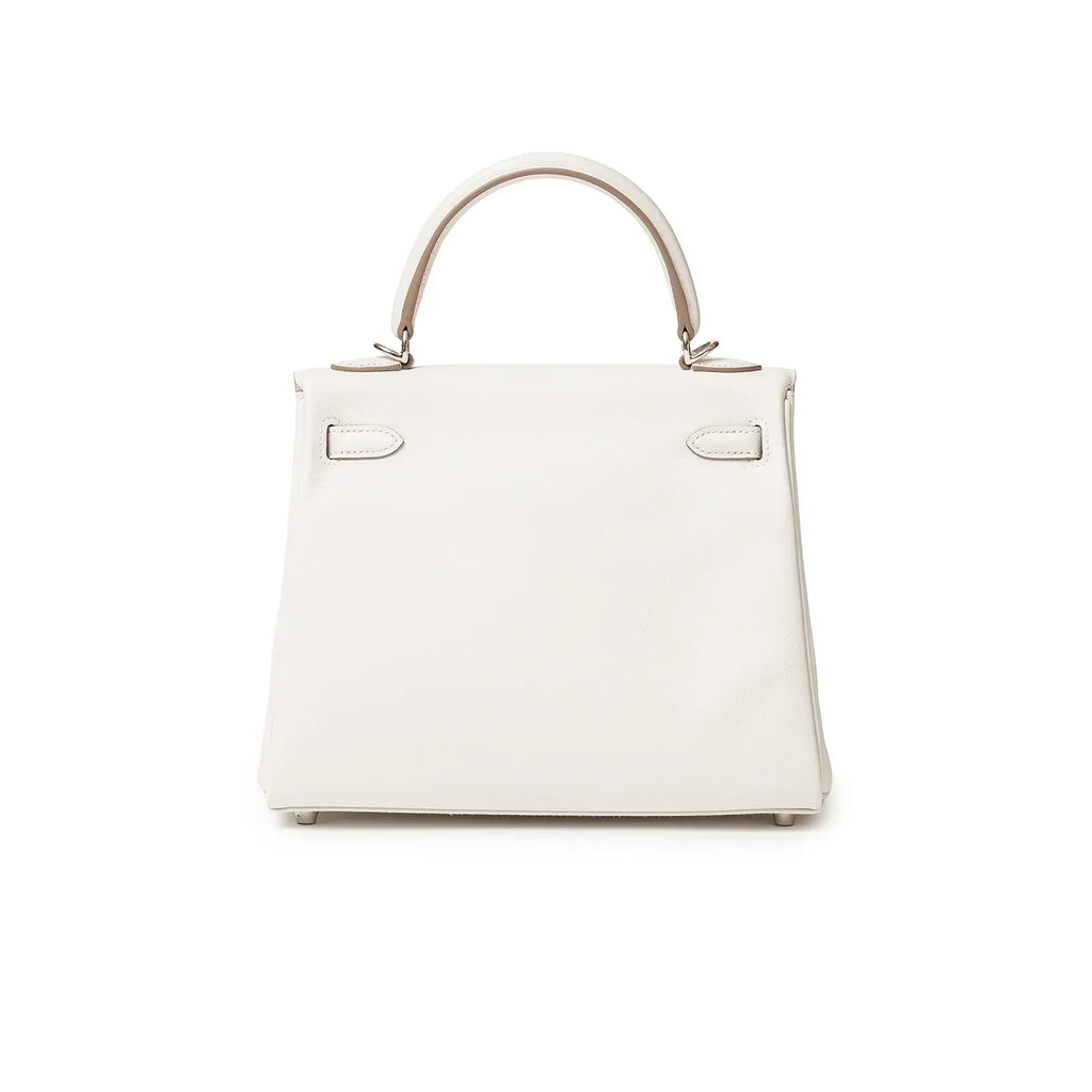 Hermès Kelly 25 Retourne Gris Pale Swift Palladium Hardware