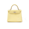 Hermès Kelly 25 Retourne Togo Jaune Poussin Palladium Hardware