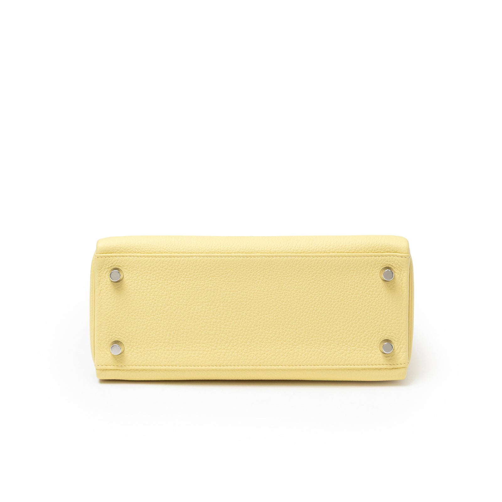 Hermès Kelly 25 Retourne Togo Jaune Poussin Palladium Hardware