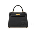 Hermès Kelly 25 Sellier Black Epsom Gold hardware
