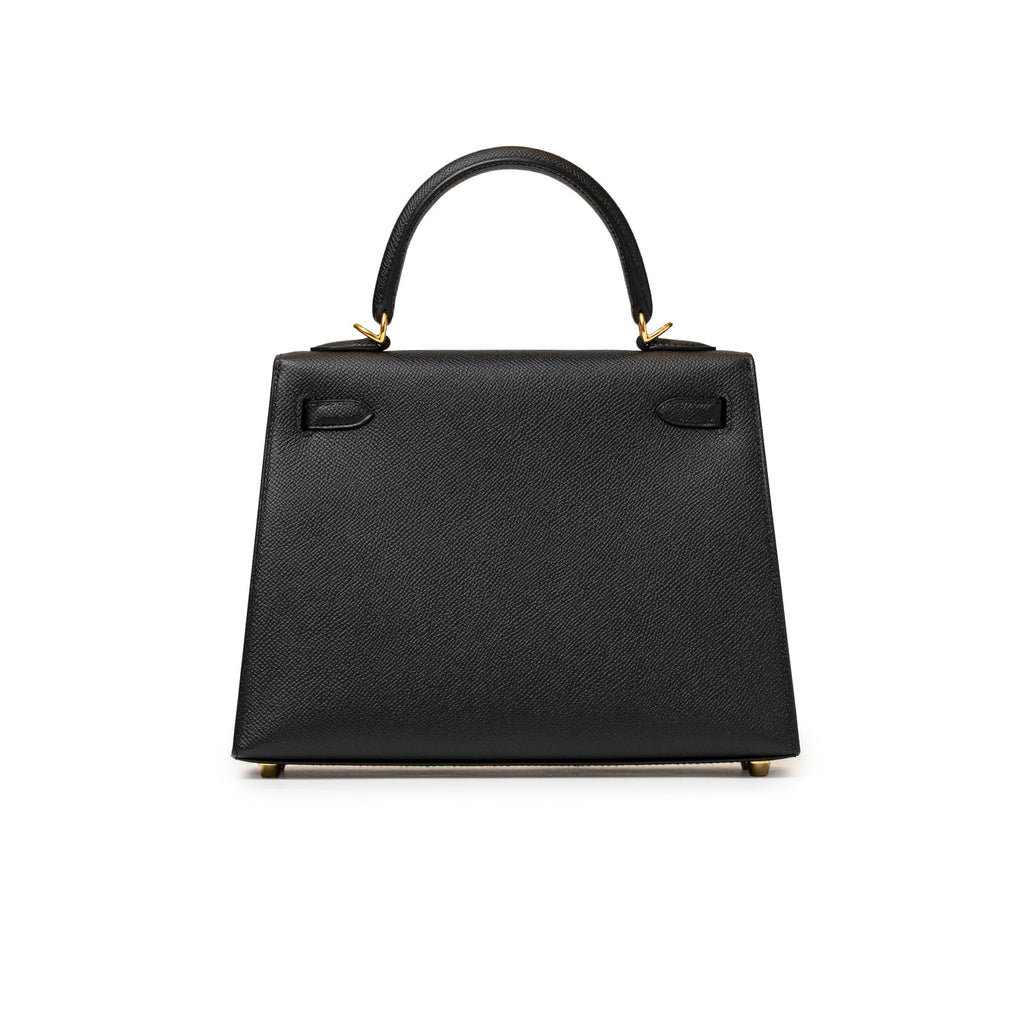 Hermès Kelly 25 Sellier Black Epsom Gold hardware