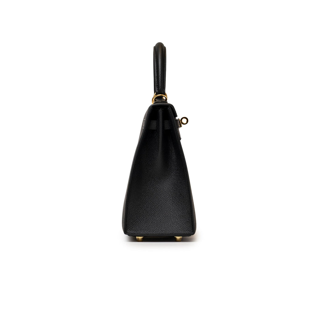 Hermès Kelly 25 Sellier Black Epsom Gold hardware