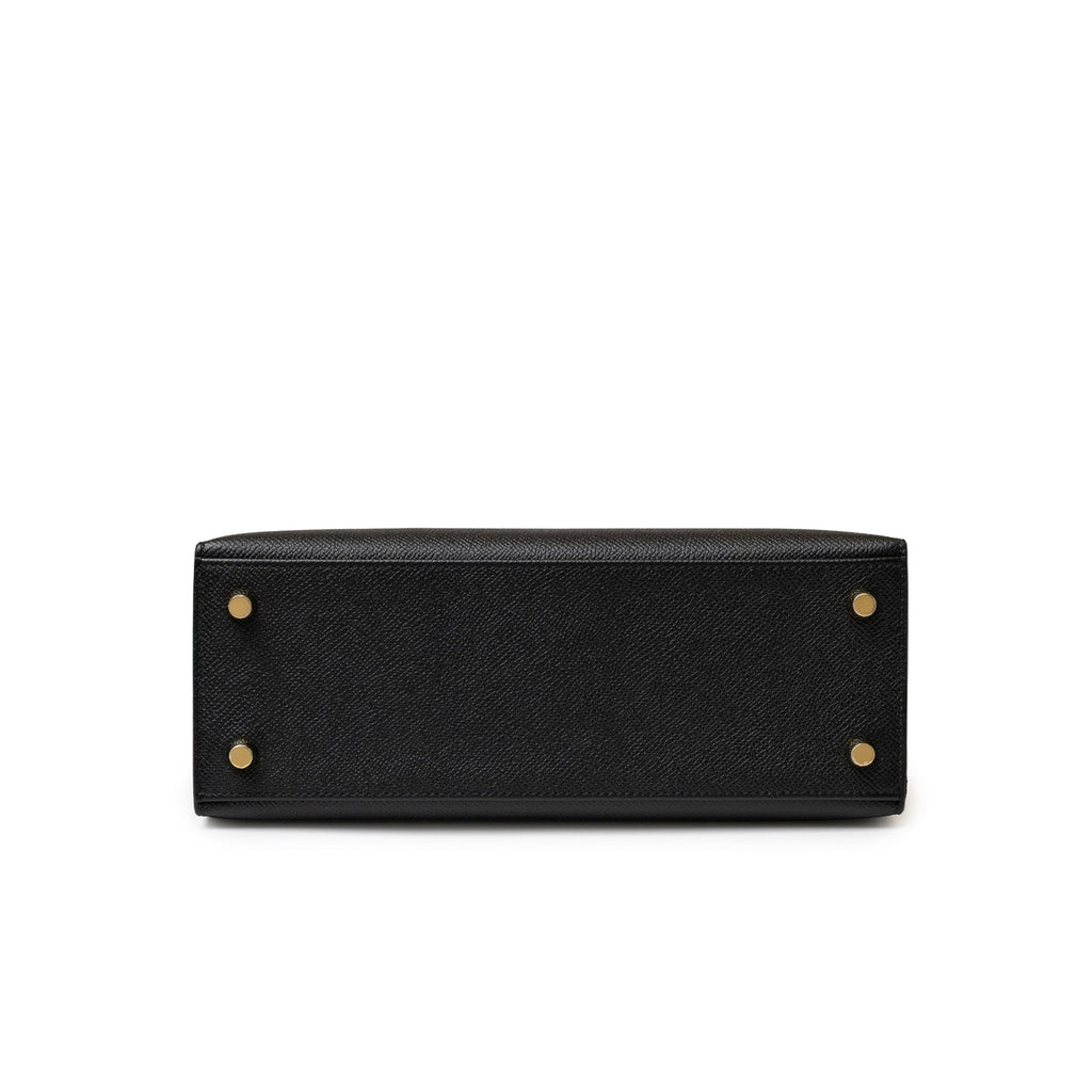 Hermès Kelly 25 Sellier Black Epsom Gold hardware