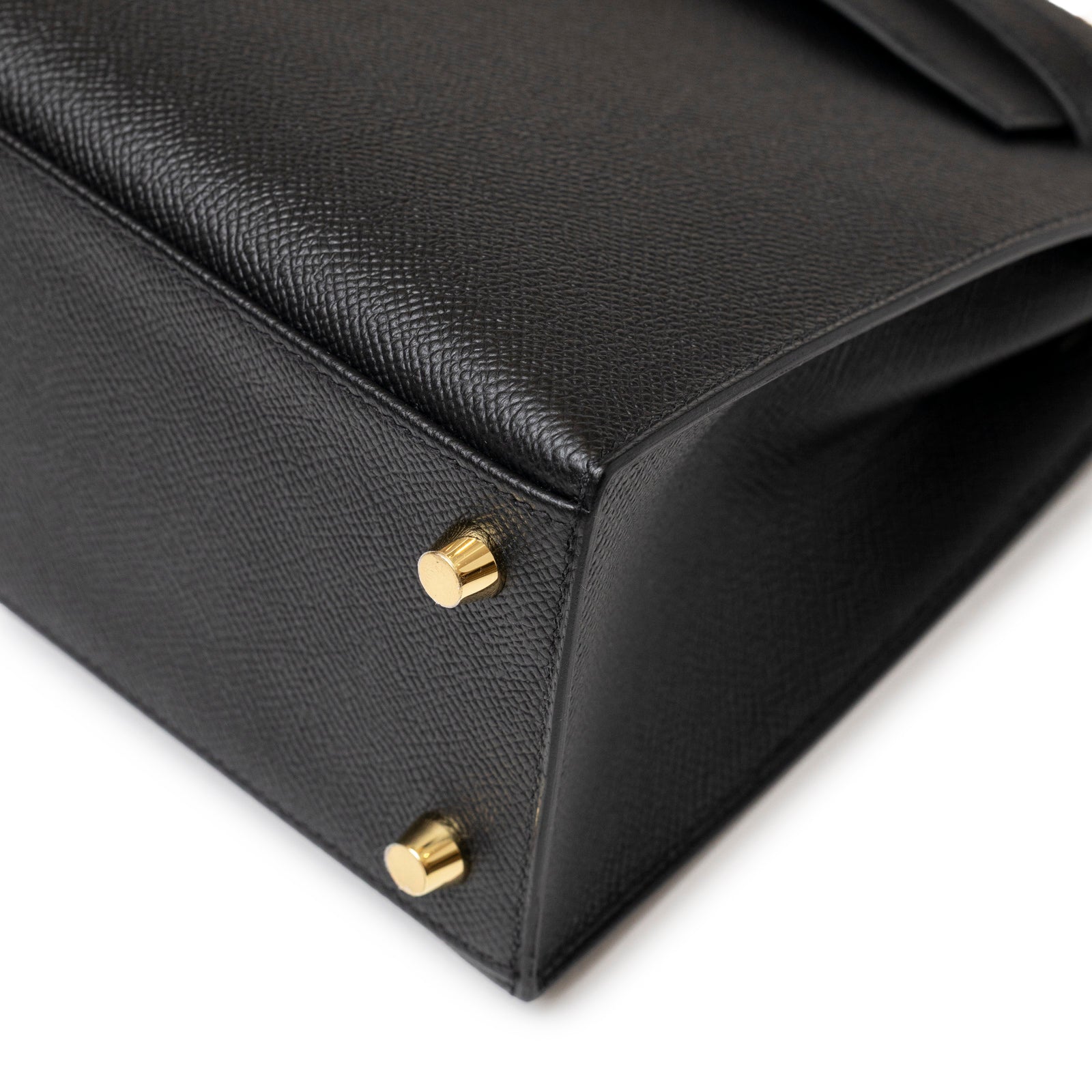 Hermès Kelly 25 Sellier Black Epsom Gold hardware