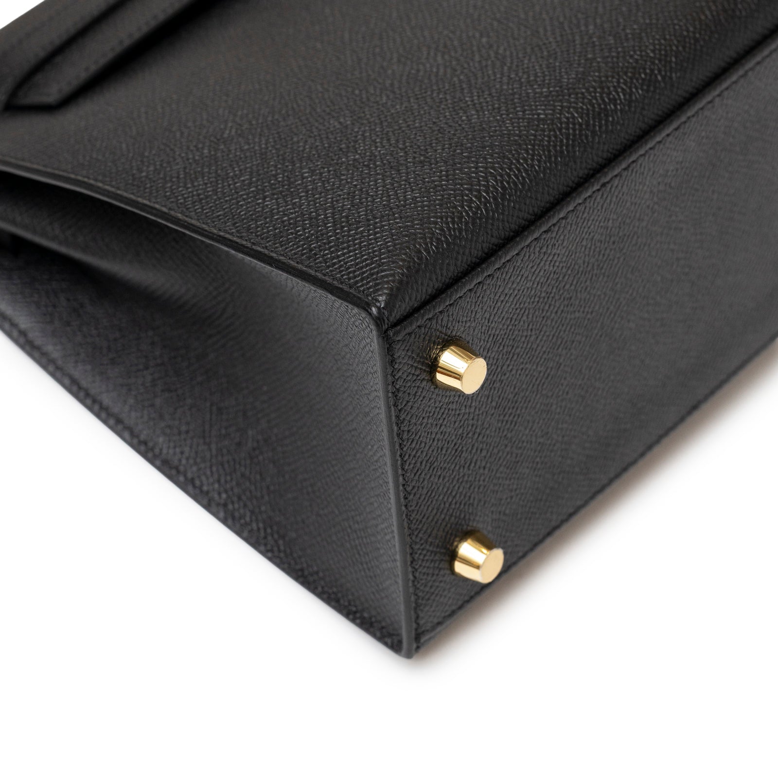 Hermès Kelly 25 Sellier Black Epsom Gold hardware