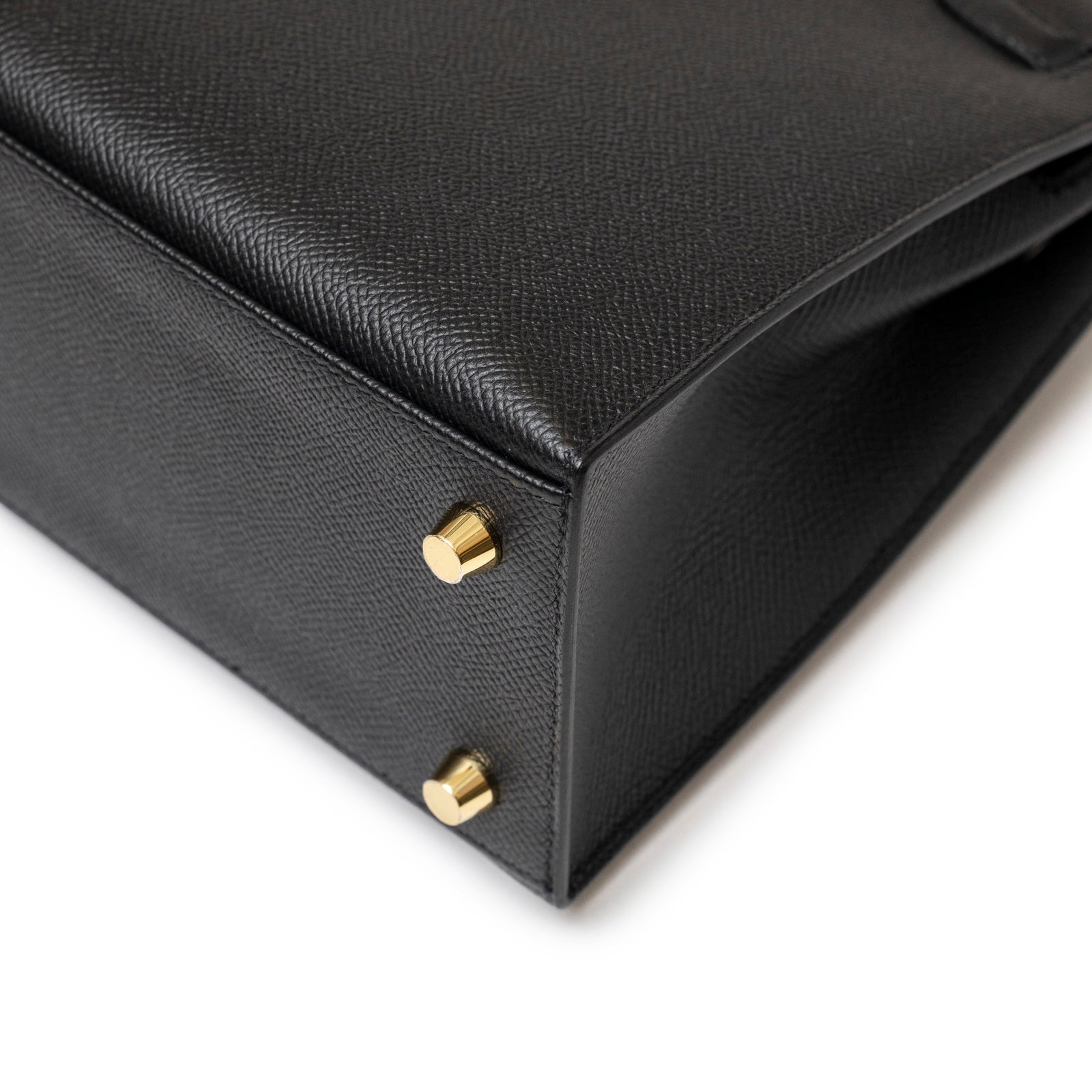 Hermès Kelly 25 Sellier Black Epsom Gold hardware