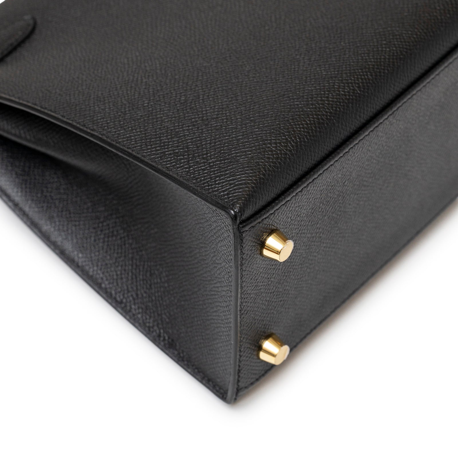 Hermès Kelly 25 Sellier Black Epsom Gold hardware