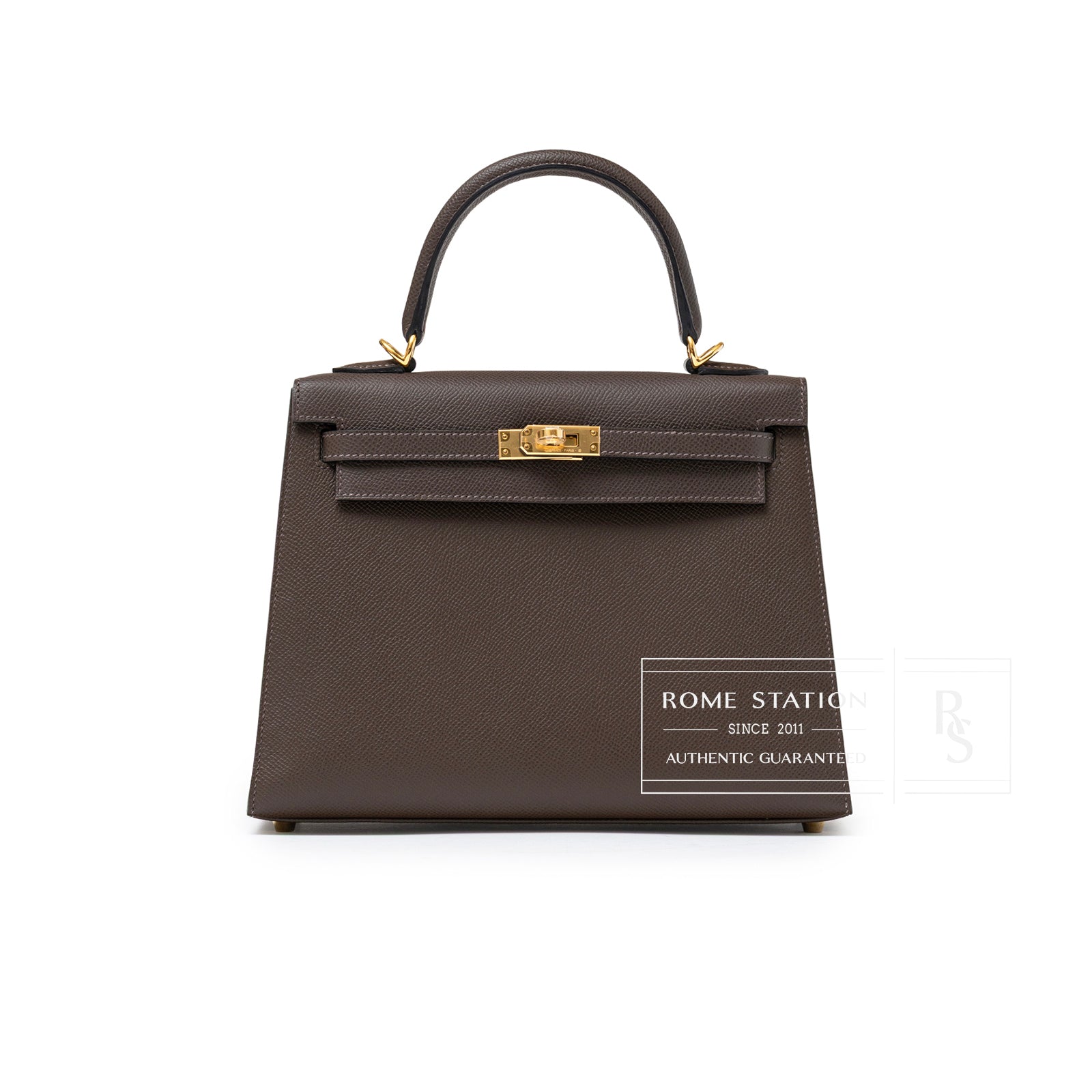 Hermès Kelly 25 Sellier Ecore Epsom Gold Hardware