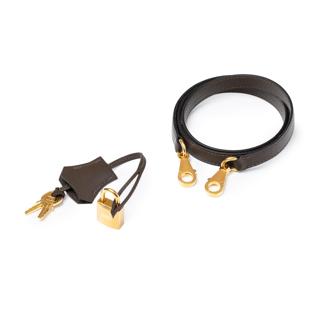 Hermès Kelly 25 Sellier Ecore Epsom Gold Hardware