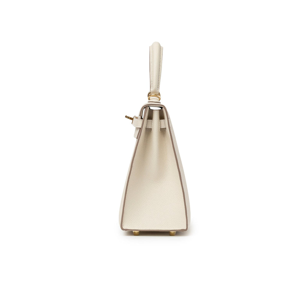 Hermès Kelly 25 Sellier Epsom Craie Permabrass Hardware