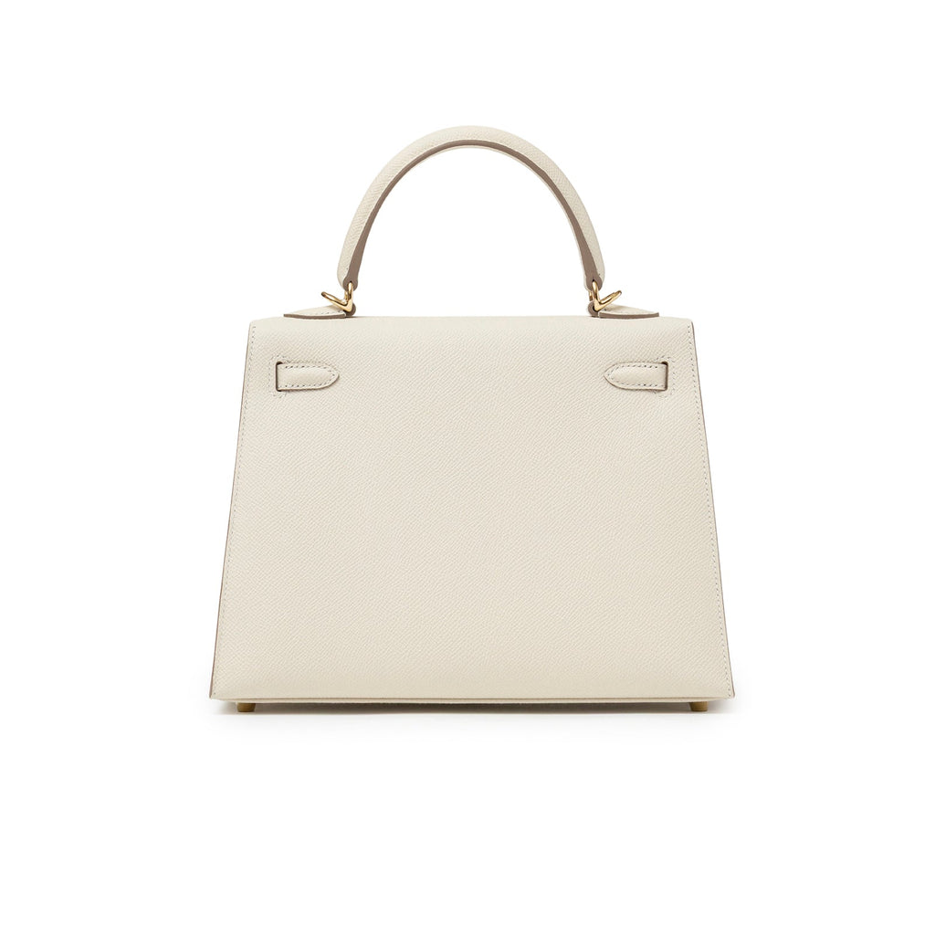 Hermès Kelly 25 Sellier Epsom Craie Permabrass Hardware