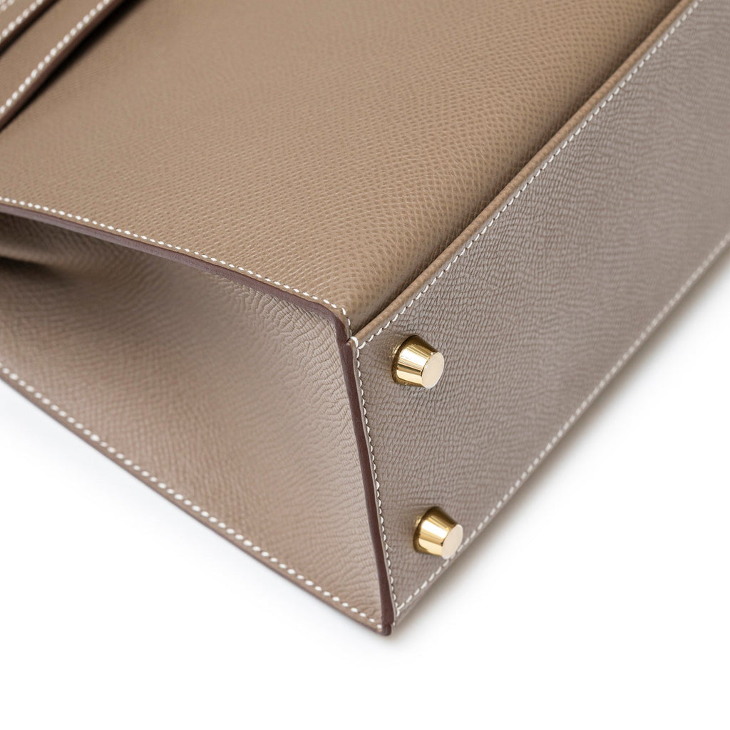 Hermès Kelly 25 Sellier Etoupe Epsom Gold Hardware