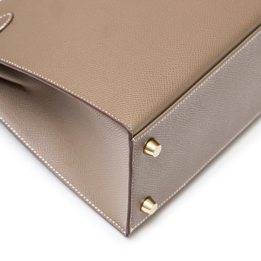 Hermès Kelly 25 Sellier Etoupe Epsom Gold Hardware