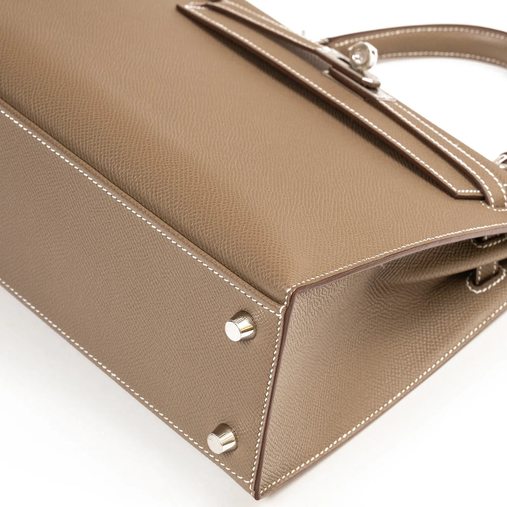 Hermès Kelly 25 Sellier Etoupe Epsom Palladium Hardware