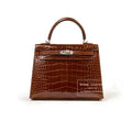 Hermès Kelly 25 Sellier Miel Shiny Alligator Palladium Hardware