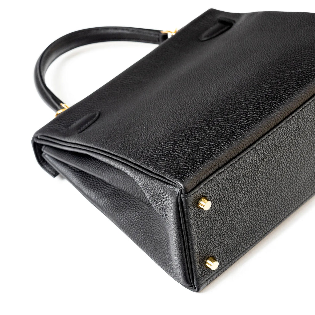 Hermès Kelly 28 Retourne Black Togo Gold Hardware