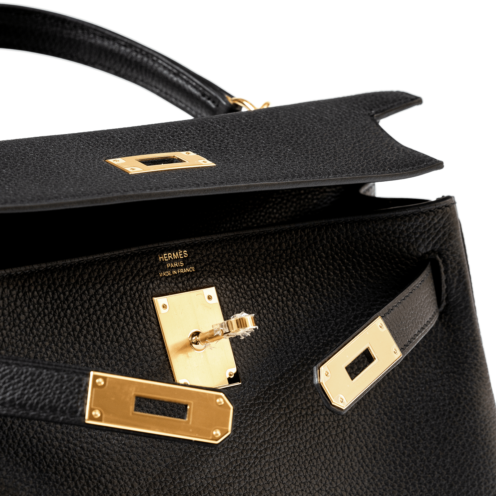Hermès Kelly 28 Retourne Black Togo Gold Hardware