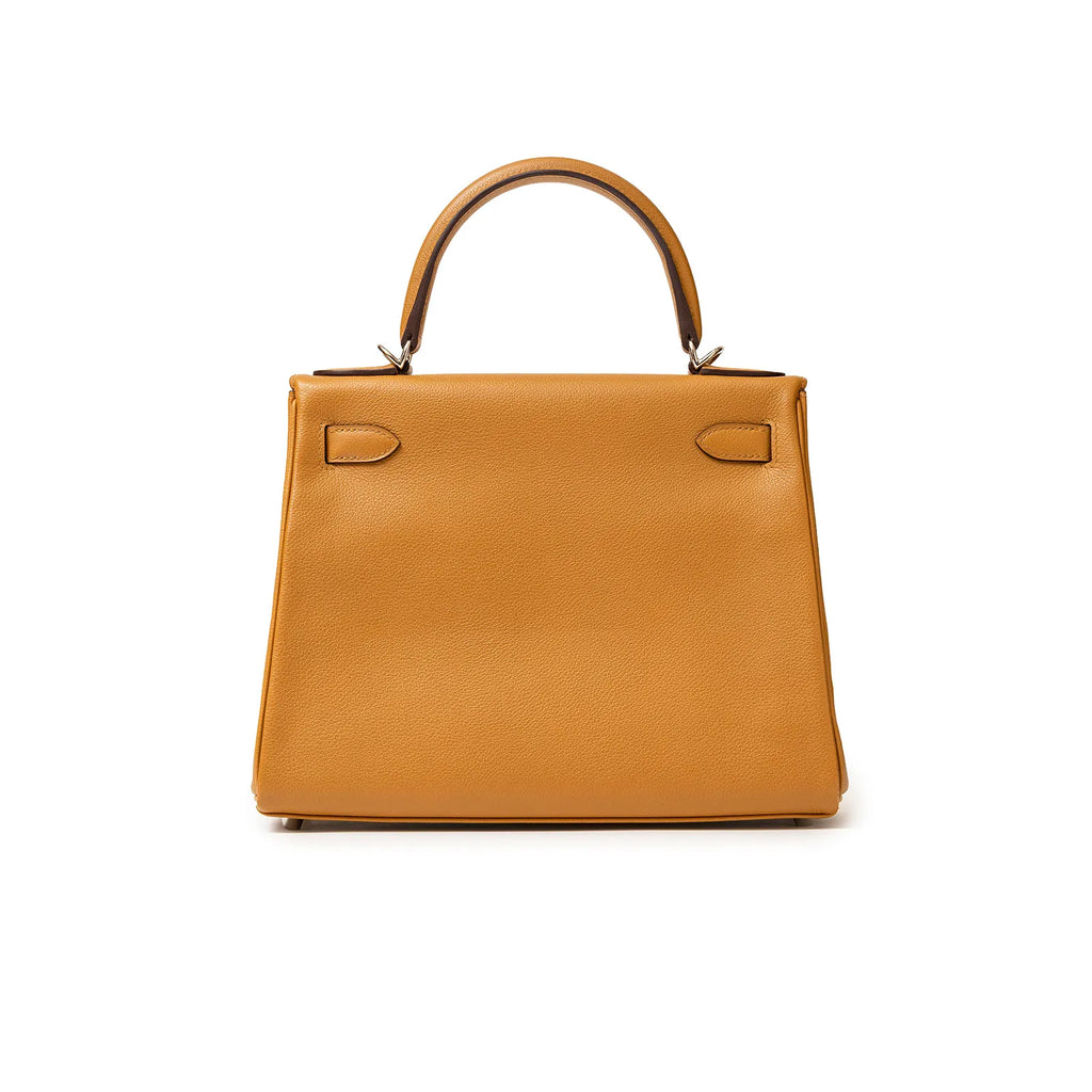 Hermès Kelly 28  Retourne Caramel/Rose D'Ete Evercolor Palladium Hardware