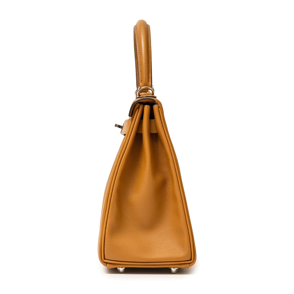 Hermès Kelly 28  Retourne Caramel/Rose D'Ete Evercolor Palladium Hardware