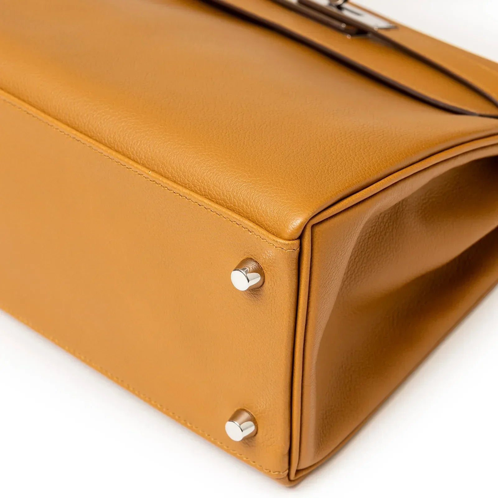 Hermès Kelly 28  Retourne Caramel/Rose D'Ete Evercolor Palladium Hardware