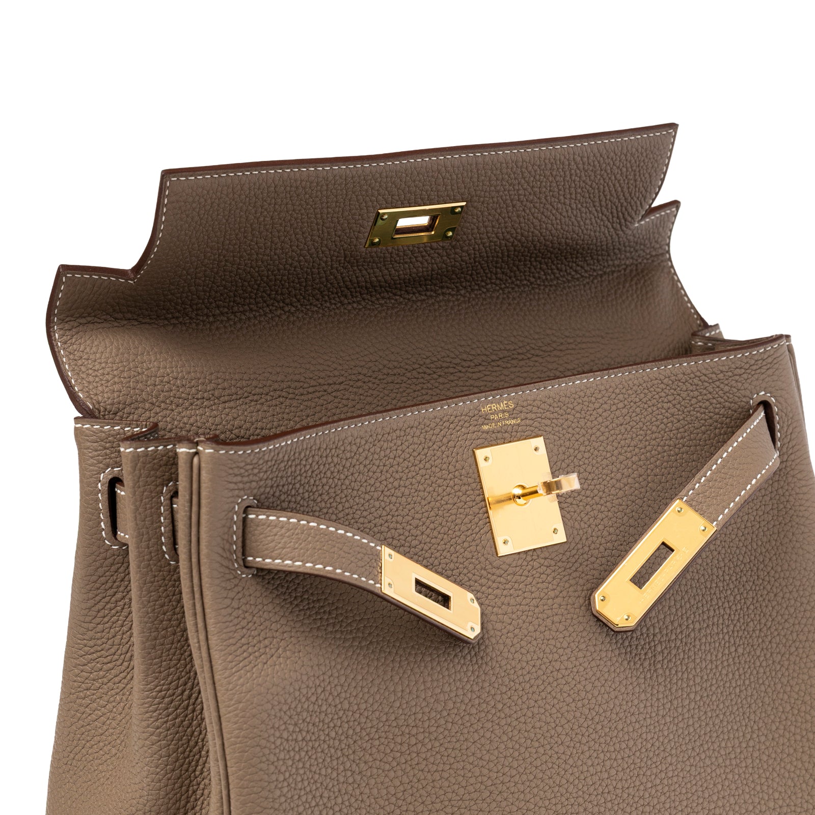 Hermès Kelly 28 Retourne Etoupe Togo Gold Hardware